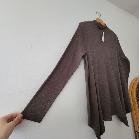 Anthropologie T.La Waffle/Thermal Flowy Top Moss NWT M - Picture 2 of 9